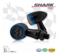 Set Di Indicatori Universali SMD Jack Nero Anello Blu In Alluminio Tinto M8 E-