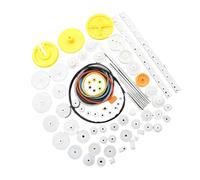 Set di ingranaggi in plastica, 82 pezzi, accessori assortiti per giocattoli, auto a motore, robot, diversi assi, boccole per cinghie, progetti scientifici