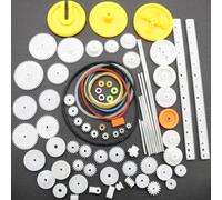 Set di ingranaggi in plastica, 82 pezzi, per progetti di modellismo, kit fai da te con alberi per veicoli robotici, accessori per mattoncini tecnici