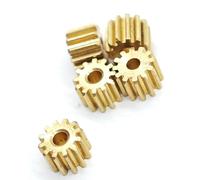 Set di ingranaggi pignone, Confezione da 5 ingranaggi cilindrici in ottone 0,4 moduli a 18 denti con diametro esterno di 8 mm e spessore for albero 2