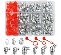 set di ingrassatori, raccordi, 100 pezzi, M6 M8 M10, diritto, angolato, pasta...