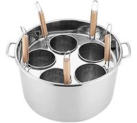 Set di Inserti per cuocipasta a 4/5 Fori, pentola per la Pasta in Acciaio Inox con cestello di filtraggio Inserito, Strumento di Cottura Commerciale per la Cucina del Ristorante