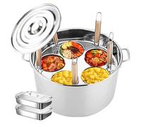 Set di Inserti per cuocipasta Commerciale, pentole in Acciaio Inossidabile per la Cottura della Pasta con 2 teglie da Forno, pentola da Cucina, 5 cestelli per colino -