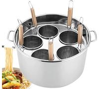 Set di Inserti per cuocipasta con Filtro 3/4/5 Fori, Set di pentole/pentole per Pasta in Acciaio Inossidabile con cestello per Filtro Inserto per Cucina Domestica e Ristorante, cestello a 4 Fori