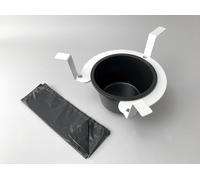 Set di inserti per wc separabili flexaport compatibili con brunner optiloo in pvc con 50 sacchetti antiodore incl. termosigillatrice 15 cm bianco