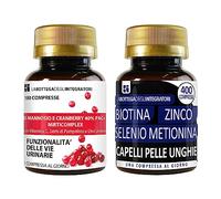 Set di integratori alimentari Cranberry 40% PAC, D-Mannosio 100 compresse + Biotina Zinco Selenio Metionina 400 compresse | Antiossidante + Capelli Pelle Unghie LABOTTEGADEGLIINTEGRATORI ®