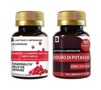 Set di Integratori Cranberry 40% PAC, D-Mannosio 100 compresse + Ioduro di Potassio 365 compresse Iodio 225 mcg | Antiossidante + Metabolismo