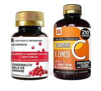 Set di Integratori Cranberry 40% PAC, D-Mannosio 100 compresse + Vitamina C e Zinco 210 compresse | Vie Urinarie + Sistema Immunitario LABOTTEGADEGLIINTEGRATORI ®