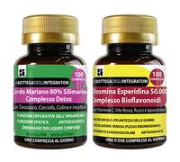 Set di integratori depurativo + antiossidante | cardo mariano complesso detox 100 compresse + diosmina esperidina bioflavonoidi 100 compresse | senza glutine