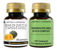 Set di Integratori Semi di Zucca 70 Softgels e Serenoa Epilobio Complex 100 Compresse | Prostata e Vie Urinarie | Una al dì