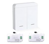 Set di interruttori della luce da 433 MHz, interruttore radio per il controllo di lampade fino a 2000 W, portata 70 m, facile installazione senza cablaggio, senza fili con ricevitore 10 A