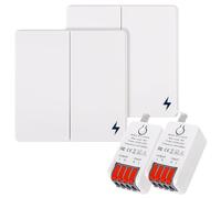 Set di interruttori della luce radio 86 pannelli da parete e relè da 16 amp AC90-250 V, Long Range Reomte ON OFF per dispositivi CA (2 interruttori e 2 ricevitore)