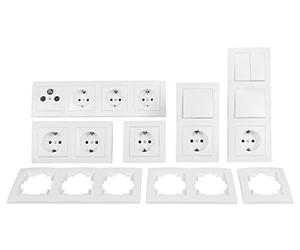 Set di interruttori e prese Flair "paesaggio abitativo", 20 pezzi, bianco