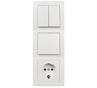 'Set di interruttori e prese Flair"Porta 3 volte, 4 pezzi, bianco
