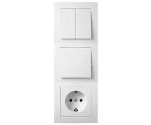 'Set di interruttori e prese Flair"Porta 3 volte, 4 pezzi, bianco