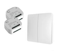 Set di interruttori e ricevitori senza fili, interruttore radio da 433 MHz senza, IP65 impermeabile, 2 ingressi e 2 uscite per relè per lampade da parete e illuminazione