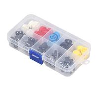 Set di Interruttori Tattili Rotondi 25 Pezzi con Cappuccio, Interruttore a Pulsante Momentaneo per Progetti Elettronici Fai-da-te - 12x12x7,3 Mm, 4 Pin