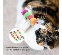 Set di intrattenimento per animali domestici, giocattolo per gatti a forma di bruco non tossico, antistress da spremere per un divertimento