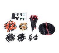 Set di irrigazione a goccia da giardino, 40 m, sistema di irrigazione automatico a risparmio idrico con ugelli regolabili per prato, serra, orto, ABS, tubo nero da 131,2 piedi