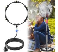 Set di irrigazione a spruzzo da 6,5 m per raffreddamento, nebulizzatore d'acqua con 6 ugelli in ottone, nebulizzatore a spruzzo per raffreddamento per balconi esterni, giardini, serre e ventilatori da