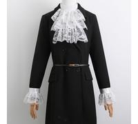 Set di jabot e polsini in pizzo bianco, accessori per costumi da pirata per