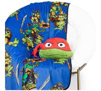 Set di Jay Franco Nickelodeon Teenage Mutant Ninja Turtles Mutant Mayhem Raphael Nogginz - Coperta e cuscino di peluche da 40 x 50 pollici, set d