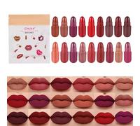 Set di - Kit di 18 colori opachi | Tazza impermeabile non bastone | Labbra durevoli -Make up per le donne | Portatile per appuntamenti e shopping, crudeltà