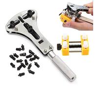 Set di kit di riparazione per orologi, chiave a 3 punti, strumento di rimozione della cassa regolabile per orologio, sostituzione della batteria e supporto del movimento, in acciaio inox resistente