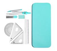 Set Di Kit Geometria, Strumenti Matematici In Scatola Di Ferro Infrangibile, Set Di 7 Bussole E Goniometro Per Studenti, Strumenti Di Disegno Di Precisione, Forniture Essenziali Di Studio