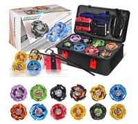 Set di lame da combattimento X, 12 trottole, 3 lanciatori e 1 impugnatura con scatola portaoggetti, giocattoli per bambini, regalo di compleanno ideale per bambini dai 6 anni in su