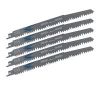 Set di Lame per Sega a Gattuccio Universale, 5 Pezzi, per tagli veloci e puliti, accessori per sega a sciabola, Compatibile con Maggior Parte delle Marche, per legno e Metallo, 230 mm