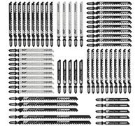 Set di lame per seghetto alternativo, CGBOOM 60 pezzi accessori per seghetto alternativo, lama per seghetto alternativo con codolo a T e scatola di plastica per legno e metallo