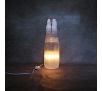 Set di lampade a torre di cristallo selenite - grandi torri gemellate per la decorazione della casa e la guarigione metafisica, luce selenite bianca - ideale per sale di meditazione e atmosfera