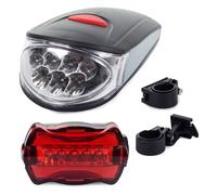 Set di lampade ciclistiche + luce posteriore 7 + 5 LED