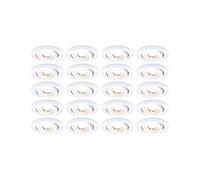 Set di lampade da incasso Paulmann 20x4,8 W 3000 K orientabili, Bianco | Lampade da incasso orientabili, Temperatura del colore 3000 K, IP20, per Montaggio a soffitto, con materiale di montaggio