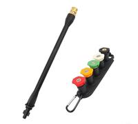 Set di lancia spray professionale per idropulitrice con punte per ugelli ad angolo multiplo, bacchetta di estensione a connessione rapida da 1/4 di pollice per pulizia profonda Adattatore a