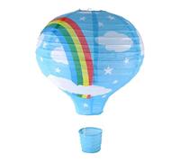 Set di lanterne di carta sospese per mongolfiera, plafoniera arcobaleno con mongolfiera con paralume a lanterna di carta per la scuola e il centro commerciale Decorazione sospesa Arcobaleno Blu