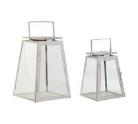 Set di lanterne Home ESPRIT Bianco Dorato Metallo Cristallo Moderno 26 x 26 x