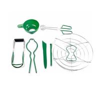 Set di lattine con Manico in Acciaio - Set di lattine con Strumenti Importanti: Clip per lattina, Clip Alimentari, Avvitatore, Morsetto, Sollevatore Coperchio, Imbuto e Vapore, No Ro