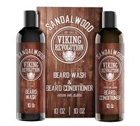 Set di lavaggio e balsamo per barba con oli di argan e jojoba - Ammorbidisce e rinforza - Profumo naturale di sandalo - Shampoo per barba con oli