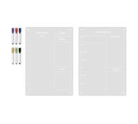 Set di lavagne cancellabili in acrilico trasparente magnetiche Planner settimanale e lavagna della lista delle cose da fare scrivibile riutilizzabile con pennarelli magnetici Organizzatore messaggi pe