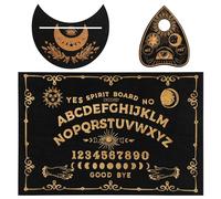 Set di lavagne in legno nero Ouija da 30 x 20 cm, classiche lavagne parlanti con planchette, messaggio metafisico, tavola spirituale regalo wiccan (1)