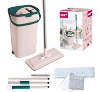 Set di lavapavimenti - cellulare | piatto, girevole con secchio per tacchino a due camere | mocio con funzione strizzacervelli | pulizia a secco | adatto per tutti i pavimenti | Set di tergicristalli