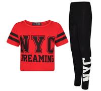 Set Di Leggings E Top Alla Moda Per Bambine Designer NYC Sognando 7-13 Anni