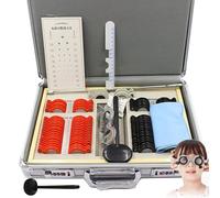 Set di lenti di prova ottiche con montatura di misurazione, attrezzatura optometrica per esami oculistici professionali, include blocco password e tacche di livello