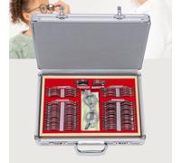 Set di lenti di prova ottiche da 104 pezzi Kit di lenti per optometria professionale Set di lenti per test visivi con custodia per il trasporto e grafico oculare
