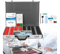 Set di lenti di prova ottiche, set di lenti di prova da 266 pezzi, lenti oftalmiche con montatura di prova e montatura in metallo, con custodia in alluminio con montatura in metallo + montat