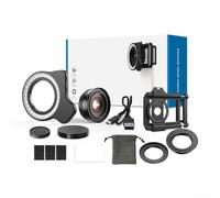Set di lenti macro con zoom 10-20x, con luce di riempimento per smartphone, kit di obiettivi fotografici HD, obiettivo fotocamera clip-on per iPhone, obiettivo close-up portatile con luce LED