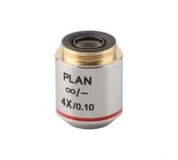 Set di lenti per microscopio acromatico corretto, ingrandimento 4x, 10-x 20x, filettatura RMS da 20,2 mm, per microscopi Olympus e standard da laboratorio (4X)