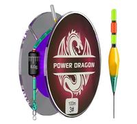Set di lenza da con posa automatica, 100 m, galleggiante cambia colore, alta sensibilità, lenza da bobber, per pescatori di kayak, lago, fiume, riva, barca, ponticello e avventure all'aria